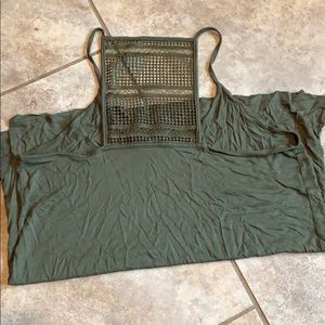 Green tank top with beautiful stylish back